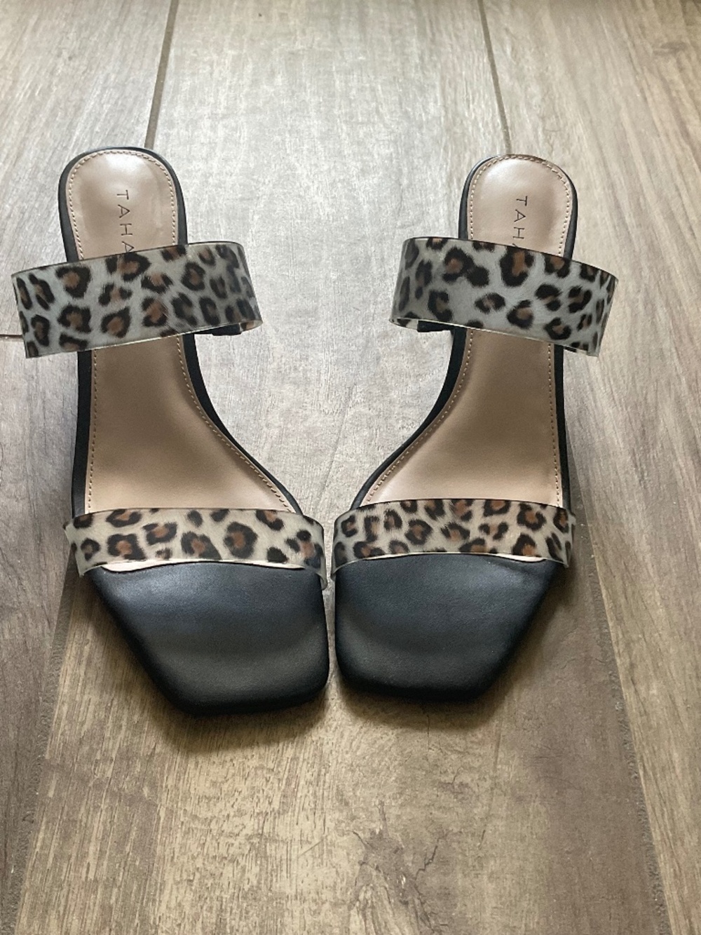 Tahari Chloe Leopard Strap Slide Sandal